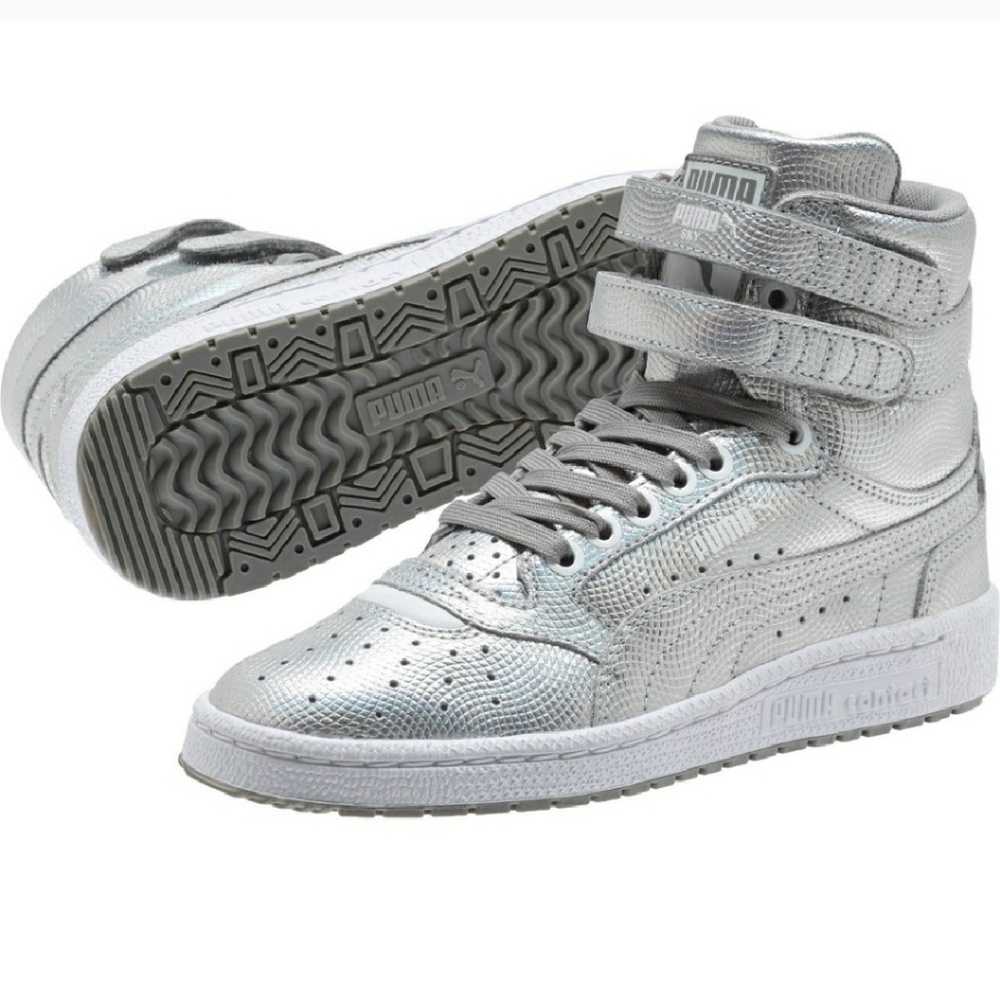 High Top Silver Metallic Pumas